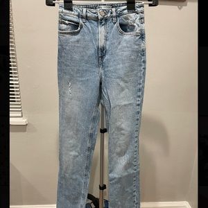 Zara Light Colored Bootcut Jeans with Split Hem US 04